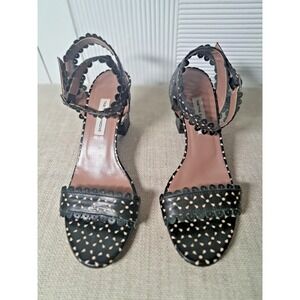 Tabitha Simmons LETICIA Heels Size‎ 7/37.5 Black Eyelet Ankle Wrap Heel